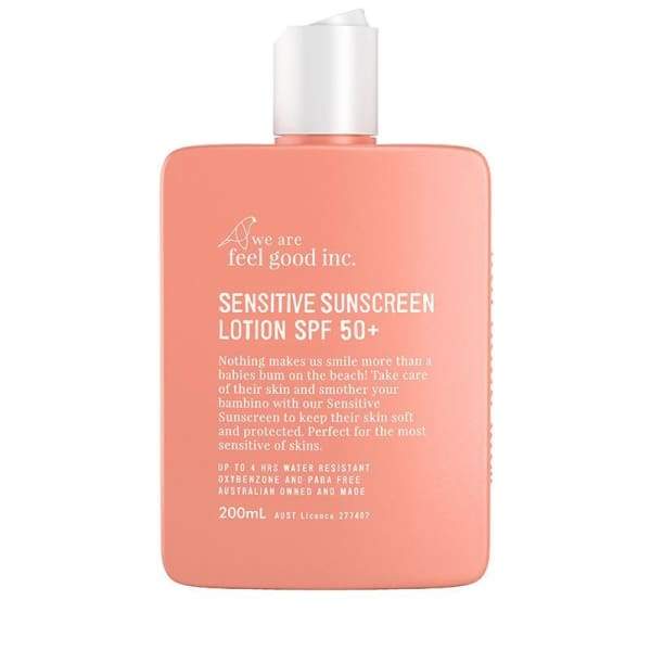 Sensitive Sunscreen Lotion SPF 50+ 200ml | Fragrance Free |Feel Good Inc - Beach Shade